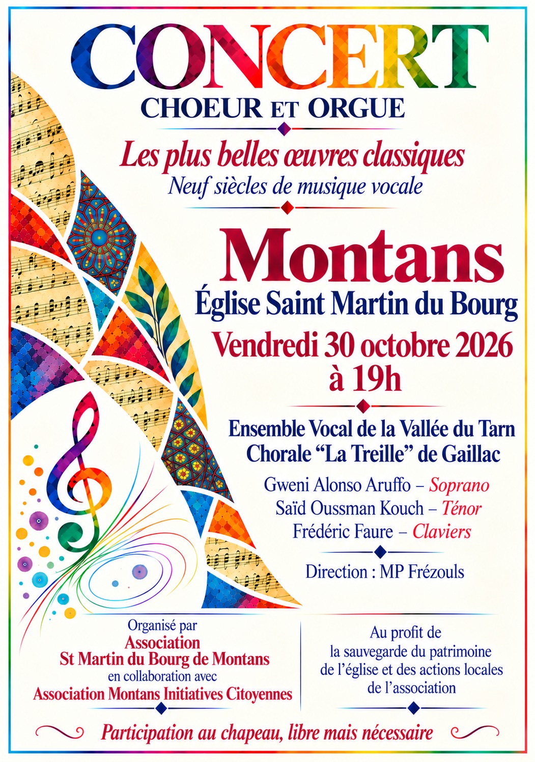 30 octobre, église de Montans, concert Mosaïque